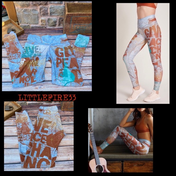 ✨VINTAGE NIYAMA SOL PEACE HIGH WAISTED BAREFOOT LEGGING M - Picture 9 of 9